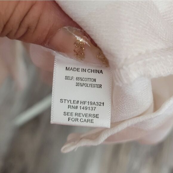 HYFVE striped wrap blouse Sz M Tan - Picture 7 of 13